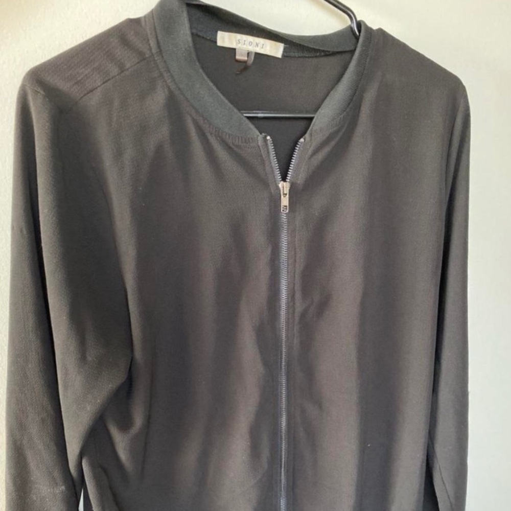 Black lightweight bomber jacket